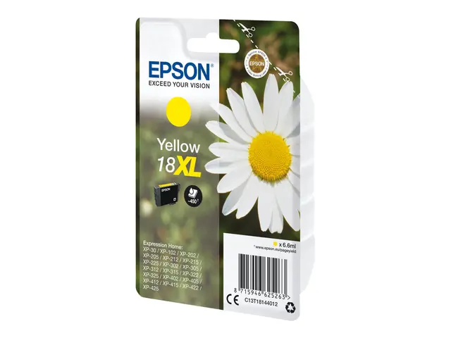 Epson 18XL - 6.6 ml - XL - gul - original - blære med RF-alarm - b...