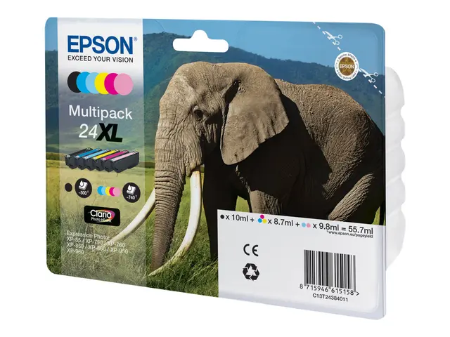 Epson 24XL Multipack - 6-pack - 55.7 ml - XL - svart, gul, cyan, m...