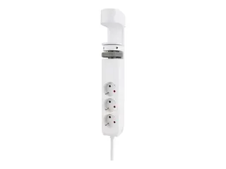 Neomounts - Flerkoplingslist - USB-C + USB-A AC 230 V - 3680 watt - inngang: type F - utgangskontakter: 3 (2 x 24 pin USB-C (PD), USB, 3 x str&#248;mtype F) - 1.4 m kabel - hvit - med Klemmebordfeste