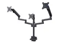 Startech Triple Monitor Desk Mount For Up To Three 27in Screens, VESA 75x75/100x100, Tool-Less Arm Adjustments, C-Clamp/Grommet Mount, Spring-Assisted Arms monteringssett justerbar arm - for 3 LCD-skjermer - svart