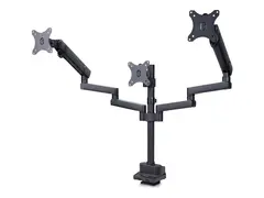 Startech Triple Monitor Desk Mount For Up To Three 27in Screens, VESA 75x75/100x100, Tool-Less Arm Adjustments, C-Clamp/Grommet Mount, Spring-Assisted Arms monteringssett justerbar arm - for 3 LCD-skjermer - svart