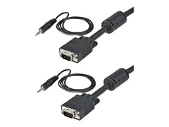 StarTech.com 5m Coax High Resolution Monitor VGA Video Cable with Audio VGA-kabel - HD-15 (VGA), mini-phone stereo 3.5 mm (hann) til HD-15 (VGA), mini-phone stereo 3.5 mm (hann) - 5 m - formst&#248;pt, tommelskruer - svart