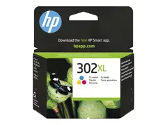 HP 302XL - 8 ml - H&#248;y ytelse - farge (cyan, magenta, gul) original - blekkpatron - for Deskjet 1110, 21XX, 36XX; ENVY 45XX; Officejet 38XX, 46XX, 52XX