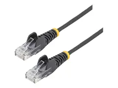 STARTECH.COM 0.5 m CAT6 Cable - Slim CAT6 Patch Cord - Black - Snagless RJ45