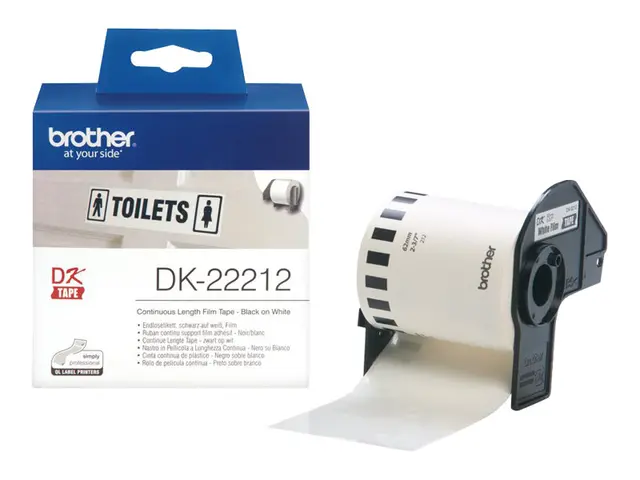 Brother DK-22212 - Permanet adhesiv hvit Rull (6,2 cm x 15,2 m) ta...