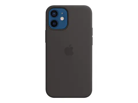 Apple - Baksidedeksel for mobiltelefon - med MagSafe silikon - svart - for iPhone 12 mini