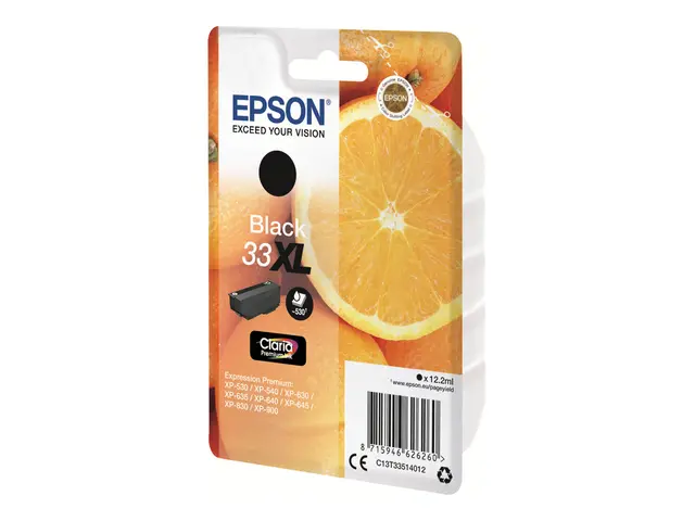 Epson 33XL - 12.2 ml - XL - svart - original - blister - blekkpatr...