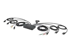 STARTECH.COM 2-Port Dual-Monitor HDMI Cable KVM Switch 4K 60Hz Compact KVM wi