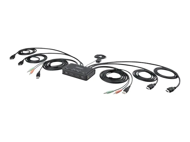 StarTech.com 2-Port Dual-Monitor HDMI Cable KVM Switch, 4K 60Hz, C...
