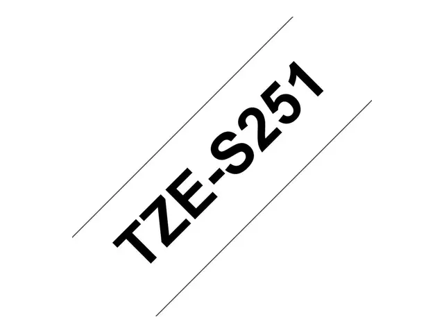 Brother TZe-S251 - Ekstra sterk adhesiv svart på hvitt Rull (2,4 c...