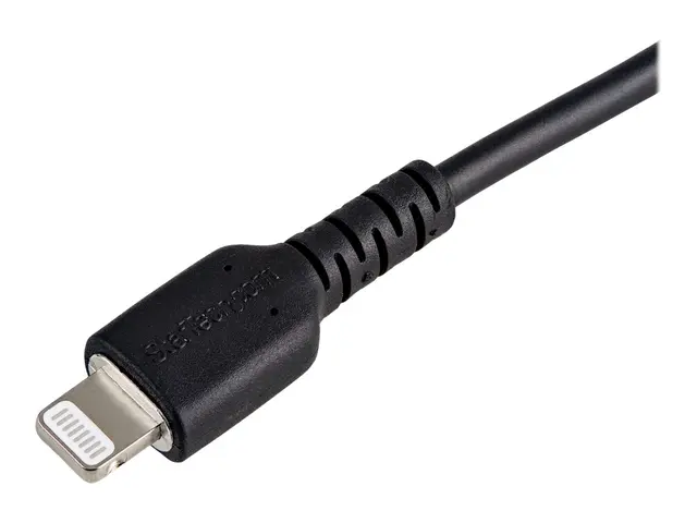 StarTech.com 12 in(30cm) Durable Black USB-A to Lightning Cable, H...