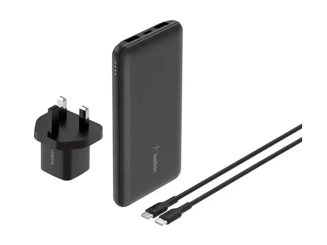 Belkin BoostCharge - Strømbank + AC-strømadapter 10000 mAh 3 utgan...