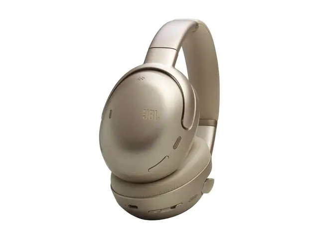 JBL Tour ONE M3 - Hodetelefoner med mikrofon full størrelse - Bluetooth - trådløs, kablet - aktiv støydemping - 3,5 mm jakk, USB-C - latte - Zoom Certified 