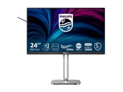 Philips 24B2U4301 - 4000 Series - LED-skjerm 24" (23.8" synlig) - 1920 x 1080 Full HD (1080p) @ 120 Hz - IPS - 300 cd/m² - 1500:1 - 4 ms - HDMI, DisplayPort, USB-C - høyttalere - sølv, koksgrå