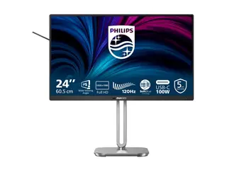 Philips 24B2U4301 - 4000 Series - LED-skjerm 24" (23.8" synlig) - 1920 x 1080 Full HD (1080p) @ 120 Hz - IPS - 300 cd/m² - 1500:1 - 4 ms - HDMI, DisplayPort, USB-C - høyttalere - sølv, koksgrå