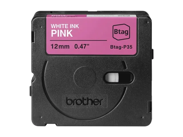 Brother BTAG-P35 - Hvit på rosa Rull (1,2 cm x 4 m) 1 kassett(er) ...