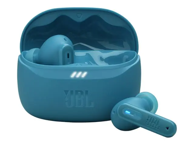 JBL TUNE Beam 2 - True wireless-hodetelefoner med mikrofon i øret - Bluetooth - aktiv støydemping - turkis 