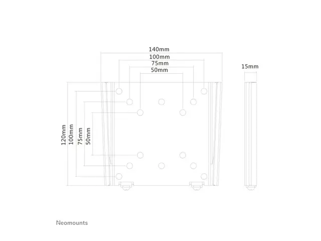 Neomounts FPMA-W25 - Brakett fast for LCD-skjerm låsbar sølv skjer...
