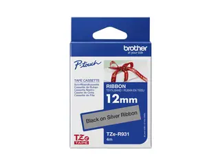 Brother TZe-R931 - Sateng - sort p&#229; s&#248;lv Rull (1,2 cm x 4 m) 1 kassett(er) b&#229;ndtape - for Brother PT-D210, D600, H110, H200; P-Touch PT-1005, E310, P900; P-Touch Cube Plus PT-P710