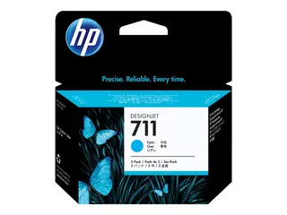 HP 711 - 3-pack - 29 ml - cyan - original DesignJet - blekkpatron - for DesignJet T100, T120, T120 ePrinter, T125, T130, T520, T520 ePrinter, T525, T530