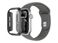 Belkin SCREENFORCE TemperedCurve - Støtfanger for smartarmåndsur 2-i-1, 42 mm - herdet glass (9H) - svart - for Apple Watch Series 10 (GPS + Cellular) (42 mm), Series 10 (GPS) (42 mm)