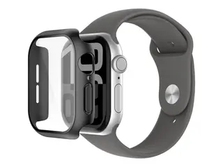 Belkin SCREENFORCE TemperedCurve - Støtfanger for smartarmåndsur 2-i-1, 42 mm - herdet glass (9H) - svart - for Apple Watch Series 10 (GPS + Cellular) (42 mm), Series 10 (GPS) (42 mm)