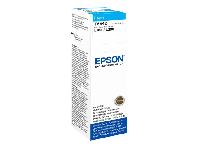 Epson T6642 - 70 ml - cyan - original - blekkrefill - for EcoTank ...
