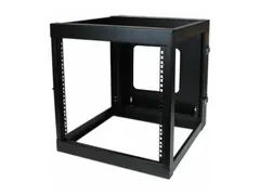 Startech 12U Hinged Open Frame Wall Mount Server Rack 4 Post 22 in. Depth Network Equipment Rack Cabinet - 140 lbs capacity (RK1219WALLOH) - Rack - veggmonterbar - svart - 12U - 22"