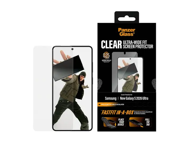 PanzerGlass - Skjermbeskyttelse for mobiltelefon ultra-bred passfo...