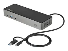 STARTECH.COM USB-C &amp; USB-A Dock - Hybrid Triple Monitor Laptop Docking Sta