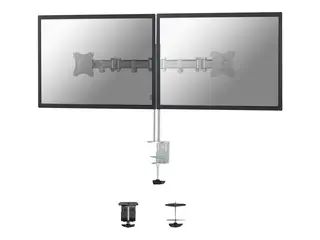 Neomounts NM-D135D - Monteringssett - full bevegelse for 2 LCD-skjermer - sølv - skjermstørrelse: 10"-27" - klemmemonterbar, malje, skrivebordsmonterbar