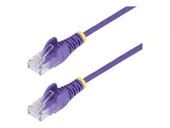 StarTech.com - Koblingskabel - RJ-45 (hann) til RJ-45 (hann) 25 cm - 3.6 mm - UTP - CAT 5/5e/6 - IEEE 802.3bt - halogenfri, uten hindringer, rett - purpur