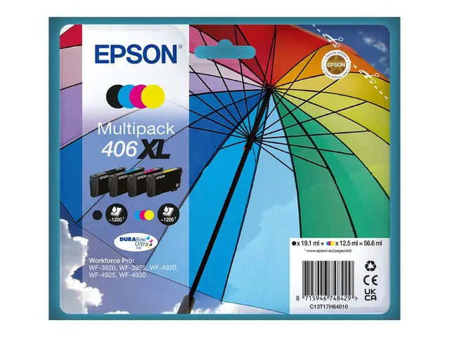 Epson 406XL Multipack - 4-pack - XL - svart, gul, cyan, magenta - ...