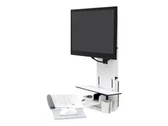 Ergotron StyleView Vertical Lift, Patient Room Monteringssett for skjerm / tastatur (vertikal) - sitte-stå - veggmonterbar - inntil 24" - hvit