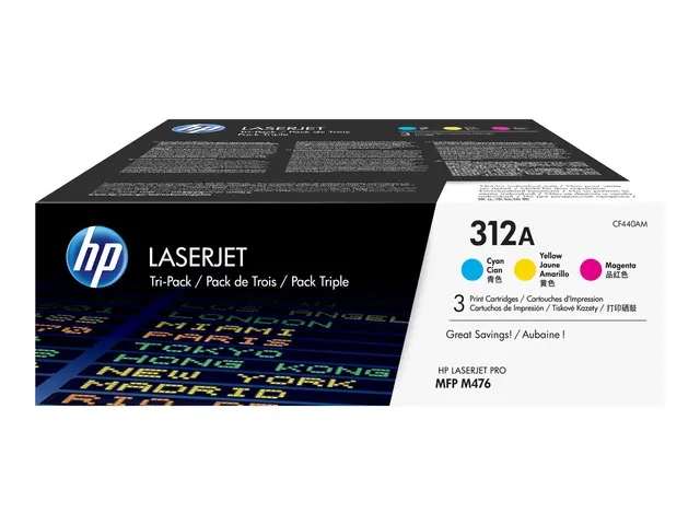 HP 312A - 3-pack - gul, cyan, magenta - original - LaserJet - tone...
