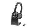 Poly Savi 7320 - Savi 7300 series hodesett - on-ear - DECT - tr&#229;dl&#248;s - USB-A via DECT adapter - svart - UC-sertifisert