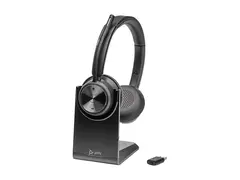Poly Savi 7320 - Savi 7300 series - hodesett on-ear - DECT - tr&#229;dl&#248;s - USB-A via DECT adapter - svart - UC-sertifisert