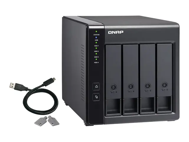 QNAP TR-004 - Harddiskarray 0 TB 4 brønner (SATA-300) USB 3.2 Gen ...