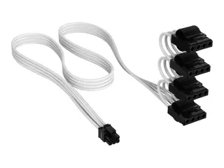 CORSAIR - Str&#248;mkabel - 6-pins PCIe-str&#248;m (hann) til Molex (hunn) 75 cm - hvit