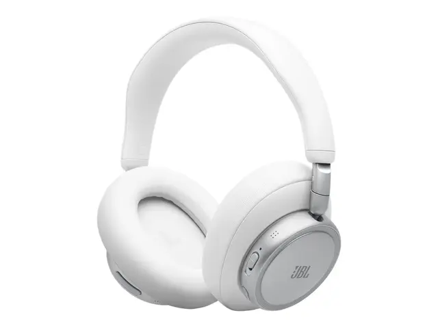 JBL LIVE 780NC - Hodetelefoner med mikrofon full størrelse - Bluetooth - trådløs, kablet - aktiv støydemping - 3,5 mm jakk - hvit 