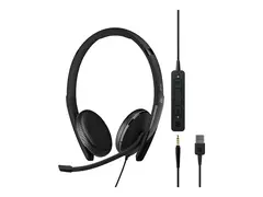 EPOS ADAPT 165T USB II - ADAPT 100 Series hodesett - on-ear - kablet - 3,5 mm jakk, USB-A - svart - Certified for Microsoft Teams, Optimert for UC
