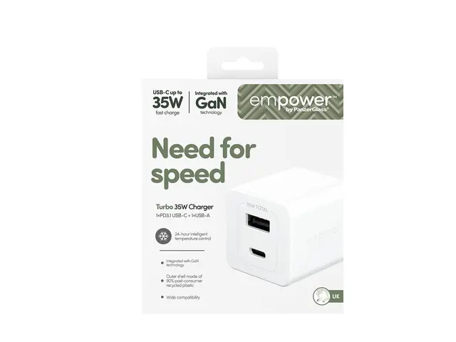 empower by PanzerGlass - Strømadapter - turbo, UK plug - 35 watt -...