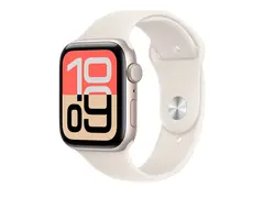 Apple Watch SE 3 (GPS) - 44 mm stjernelysaluminium - smartklokke med sportsb&#229;nd - fluorelastomer - stjernelys - b&#229;ndbredde: M/L - 64 GB - Wi-Fi 4, Bluetooth - 32.9 g