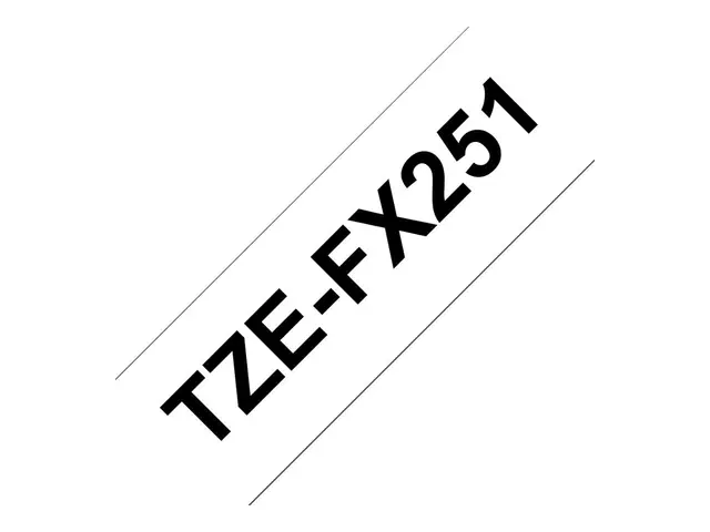 Brother TZe-FX251 - Adhesiv - svart på hvitt - Rull (2,4 cm x 8 m)...
