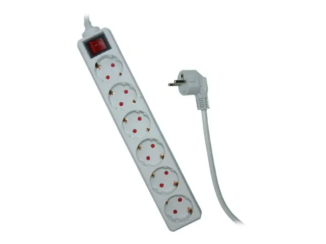 Elivi - Flerkoplingslist - AC 250 V - utgangskontakter: 6 (6 x str...