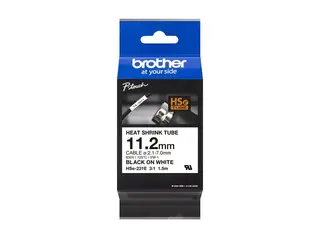 Brother HSe-231E - Svart p&#229; hvitt - Rull (1,12 cm x 1,5 m) 1 kassett(er) hengeboks varmekrympetape - for P-Touch PT-D800, PT-E300, PT-E310, PT-E550, PT-P700, PT-P750, PT-P900, PT-P950