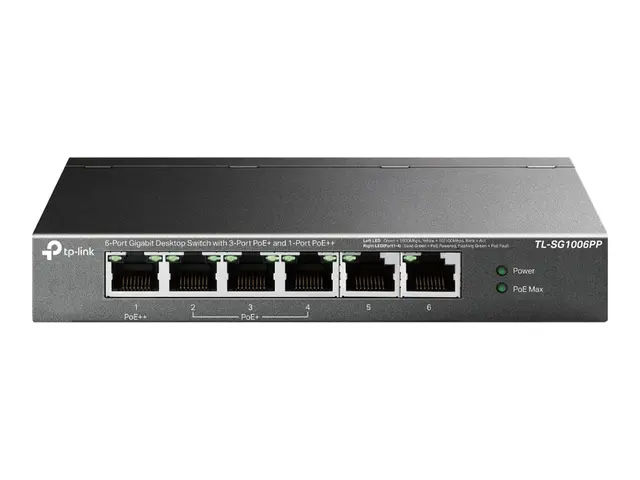 TP-Link TL-SG1006PP V1 - Switch ikke-styrt 1 x 10/100/1000 (PoE++)...