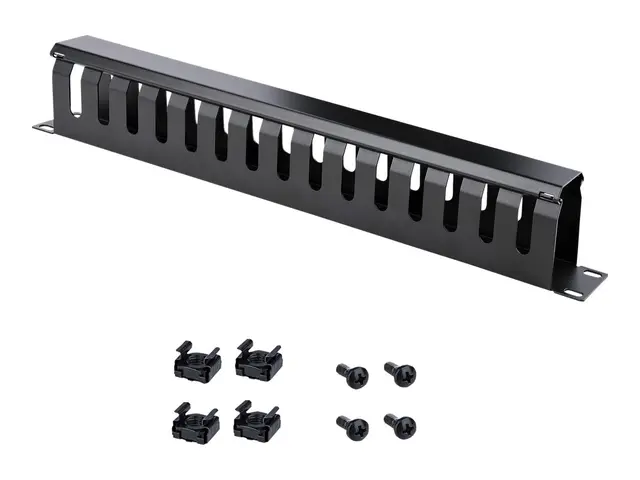 StarTech.com 1U Horizontal Finger Duct Rack Cable Management Panel...
