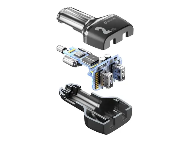Cellular Line Car Multipower 2 - Bilstrømadapter 24 watt 2.4 A utg...