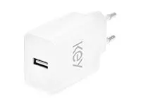 Key - Str&#248;madapter - 12 watt - 2.4 A (USB) hvit